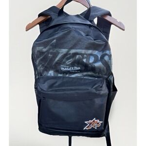 76ers Team Backpack Mitchell And Ness Black Philadelphia Sixers Logo Bag